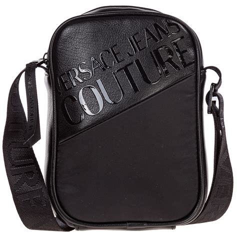 versace 1969 leather si03 mens messenger bag black|Versace Crossbody & Messenger Bags for Men.